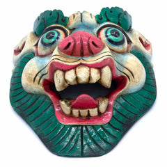 Hand-Carved Nepalese Snowlion Mask-Home Décor-Siesta Crafts