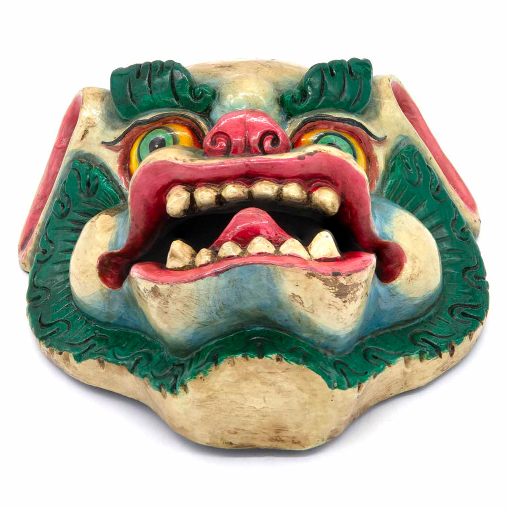 Hand-Carved Nepalese Snowlion Mask-Home Décor-Siesta Crafts