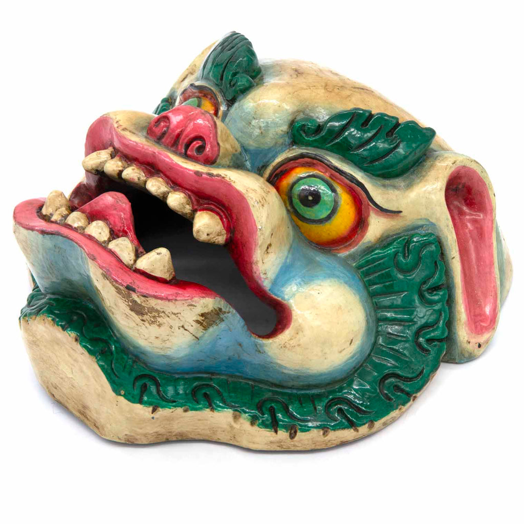 Hand-Carved Nepalese Snowlion Mask-Home Décor-Siesta Crafts