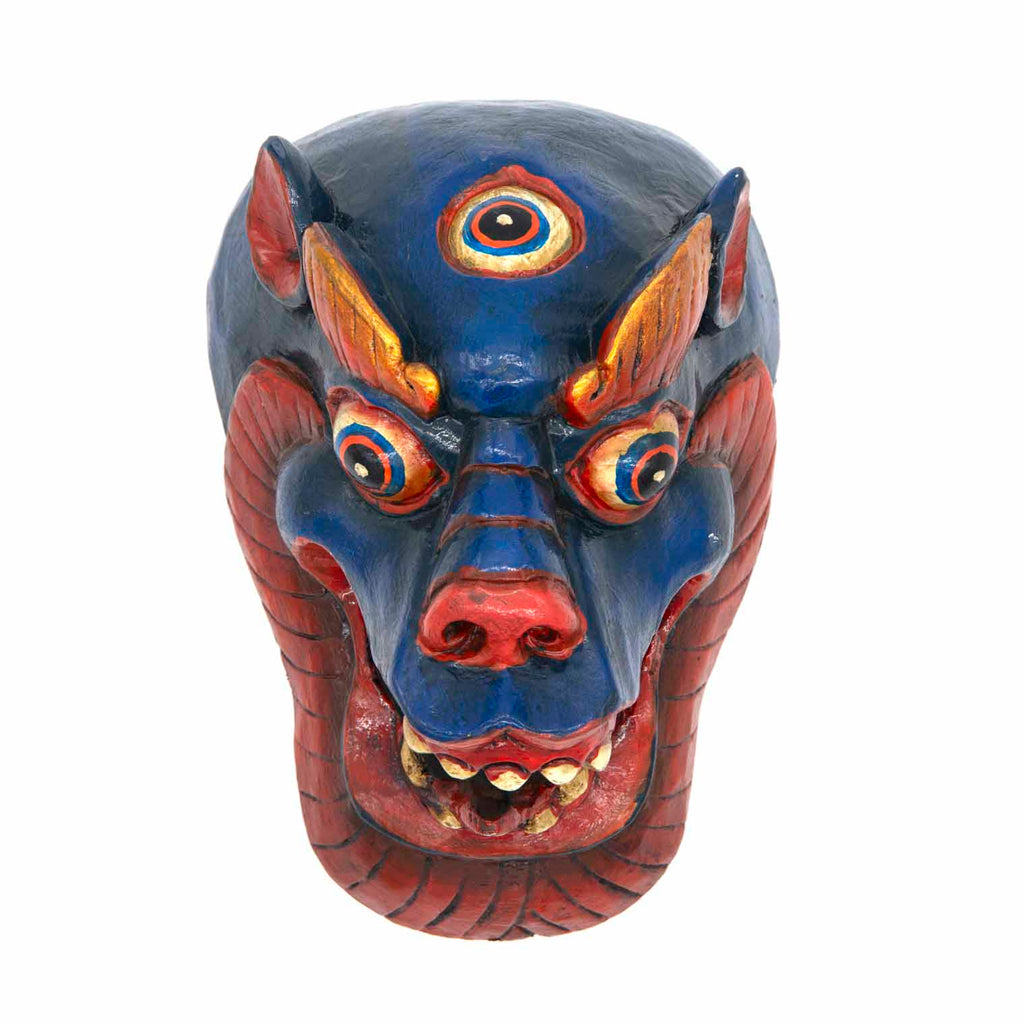Hand-Carved Nepalese Dragon Mask-Home Décor-Siesta Crafts
