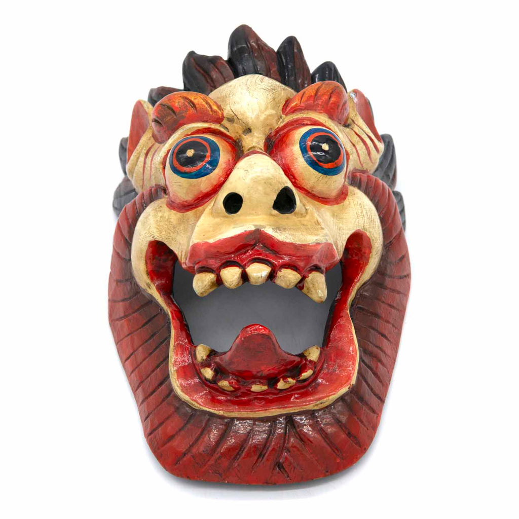 Hand-Carved Nepalese Dragon Mask-Home Décor-Siesta Crafts