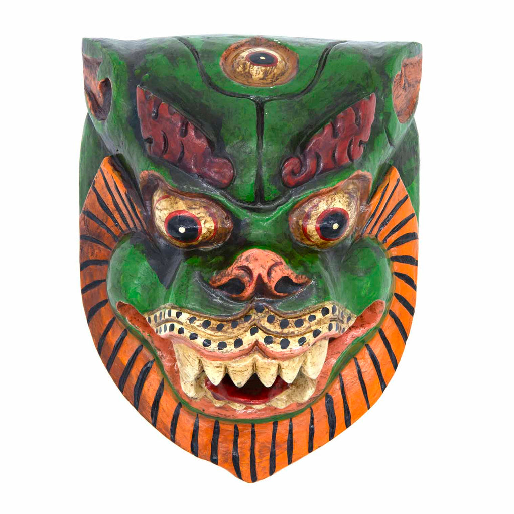 Hand-Carved Nepalese Lion Mask-Home Décor-Siesta Crafts