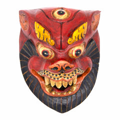 Hand-Carved Nepalese Lion Mask-Home Décor-Siesta Crafts