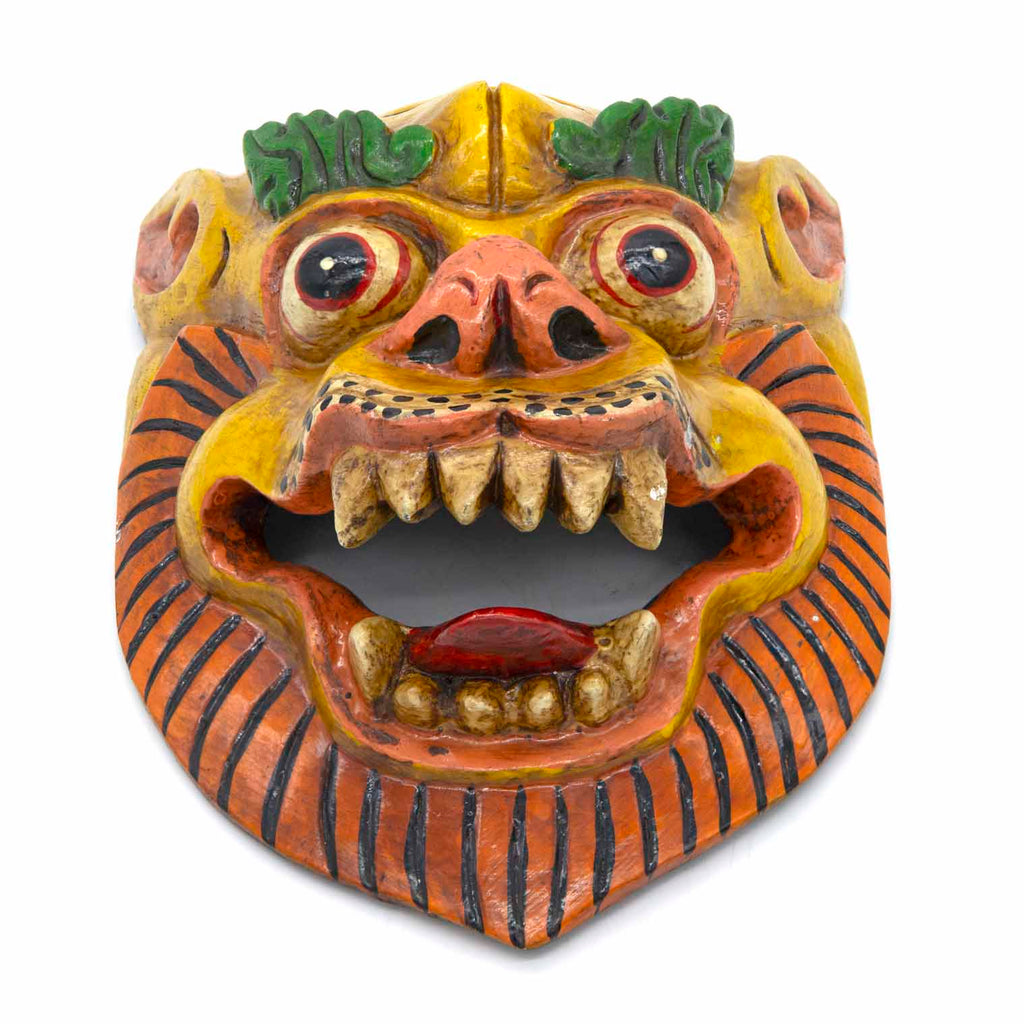 Hand-Carved Nepalese Lion Mask-Home Décor-Siesta Crafts