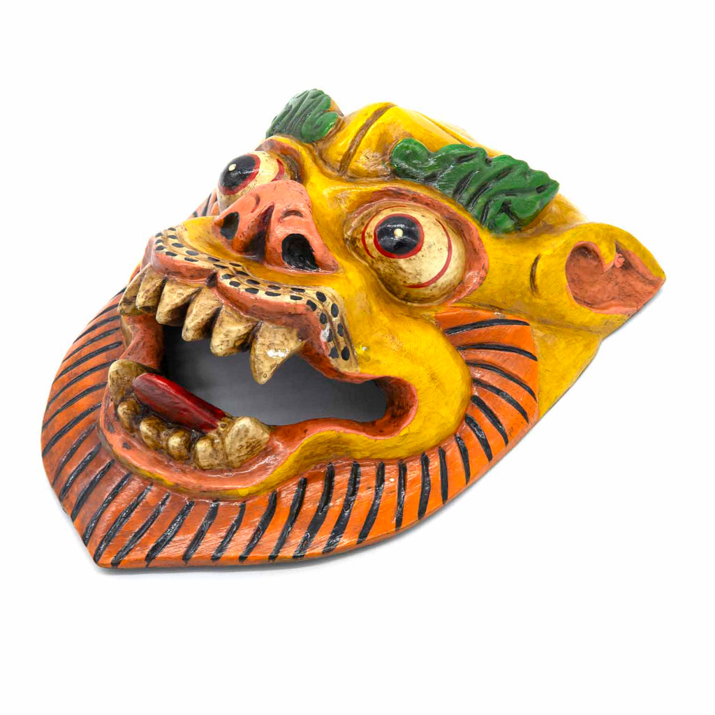 Hand-Carved Nepalese Lion Mask-Home Décor-Siesta Crafts