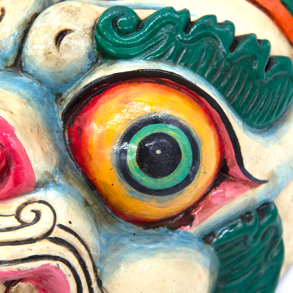Hand-Carved Nepalese Snowlion Mask-Home Décor-Siesta Crafts