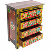 Tibetan Style Four Drawer Wooden Chest of Drawers No.439-Furniture-Siesta Crafts