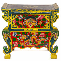 Tibetan Style Single Drawer Wooden Side Unit No.440