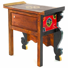 Tibetan Style Single Drawer Wooden Side Unit No.440