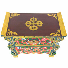 Tibetan Style Single Drawer Wooden Side Unit No.440