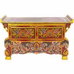 Tibetan Style Wooden Dragon Bench No.441-Furniture-Siesta Crafts
