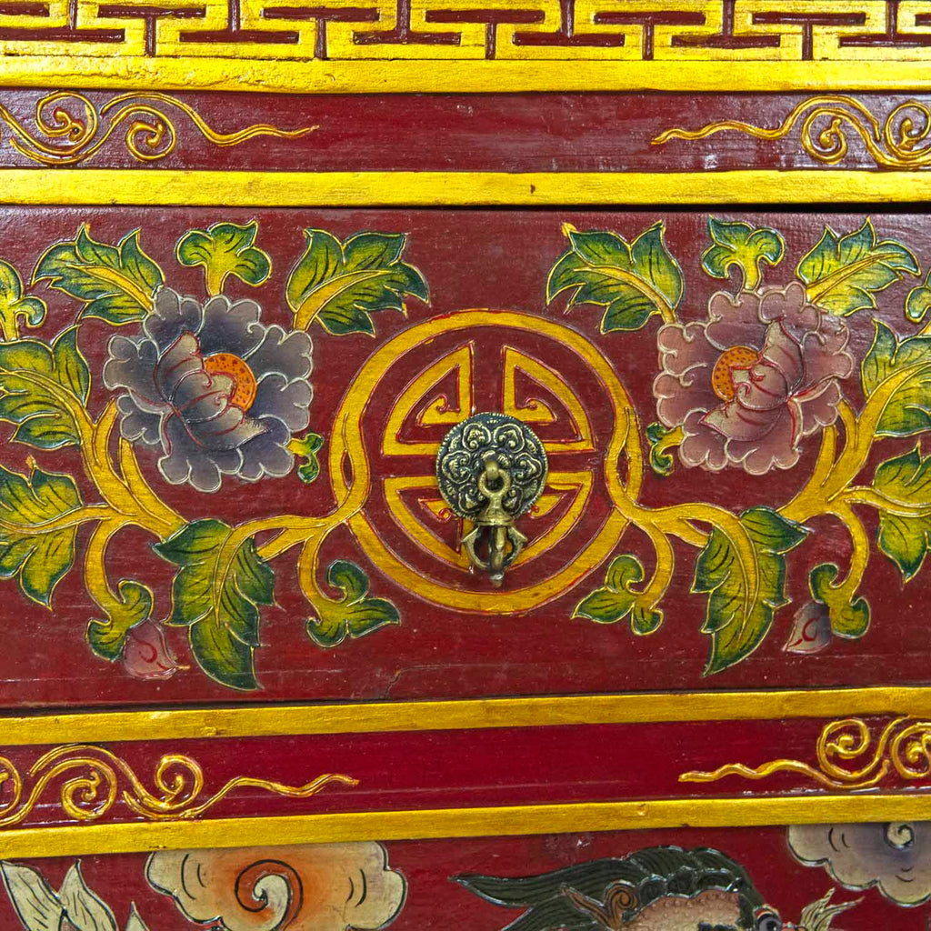 Tibetan Style Wooden Dragon Bench No.441-Furniture-Siesta Crafts