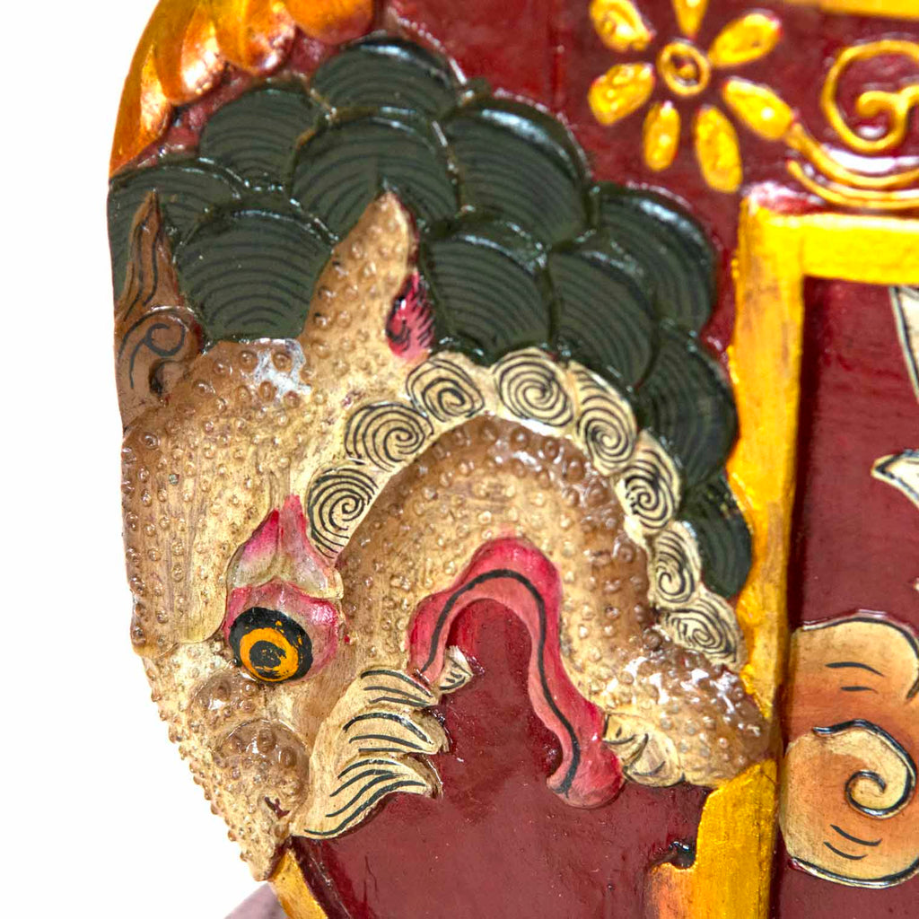 Tibetan Style Wooden Dragon Bench No.441-Furniture-Siesta Crafts