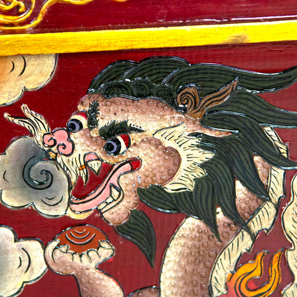 Tibetan Style Wooden Dragon Bench No.441-Furniture-Siesta Crafts