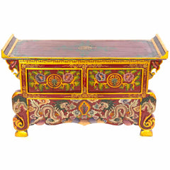 Tibetan Style Wooden Dragon Bench No.441-Furniture-Siesta Crafts