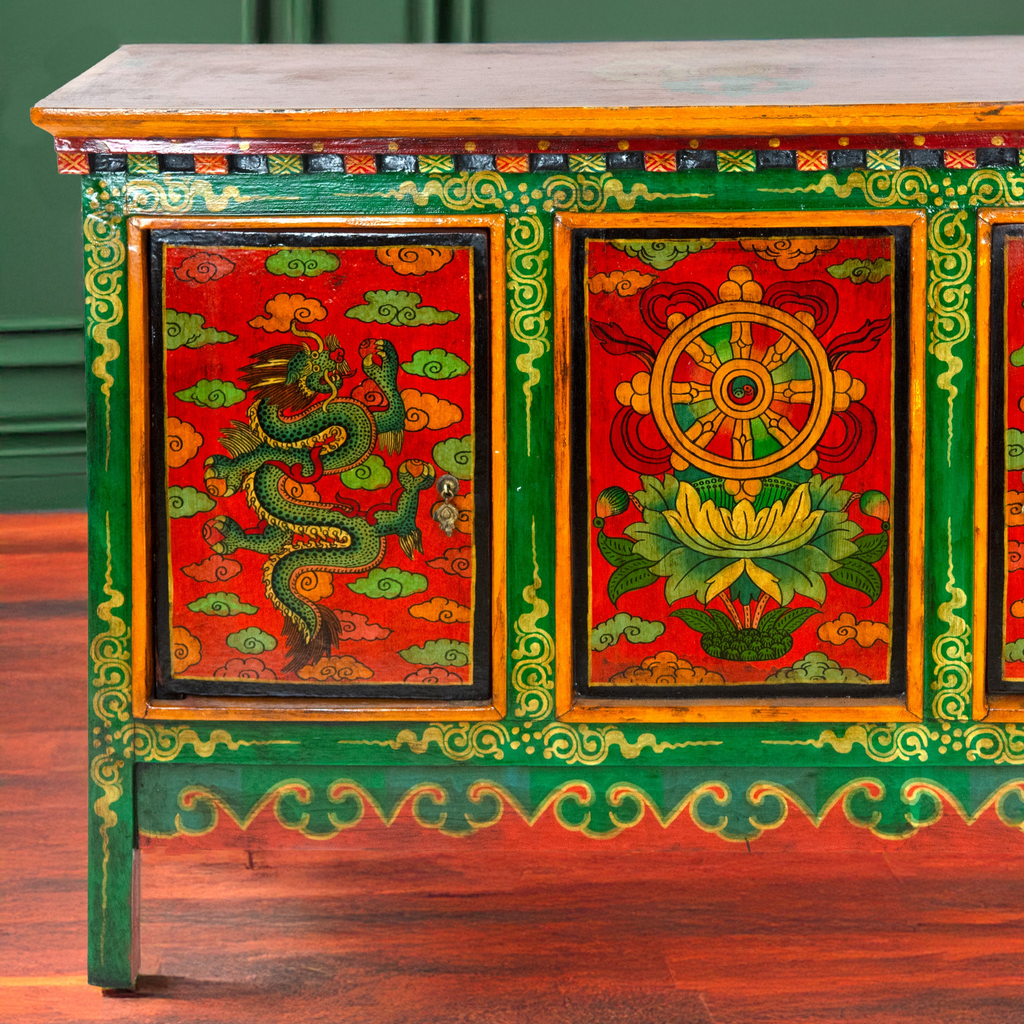 Tibetan Style Three Cupboard Unit No.442-Furniture-Siesta Crafts