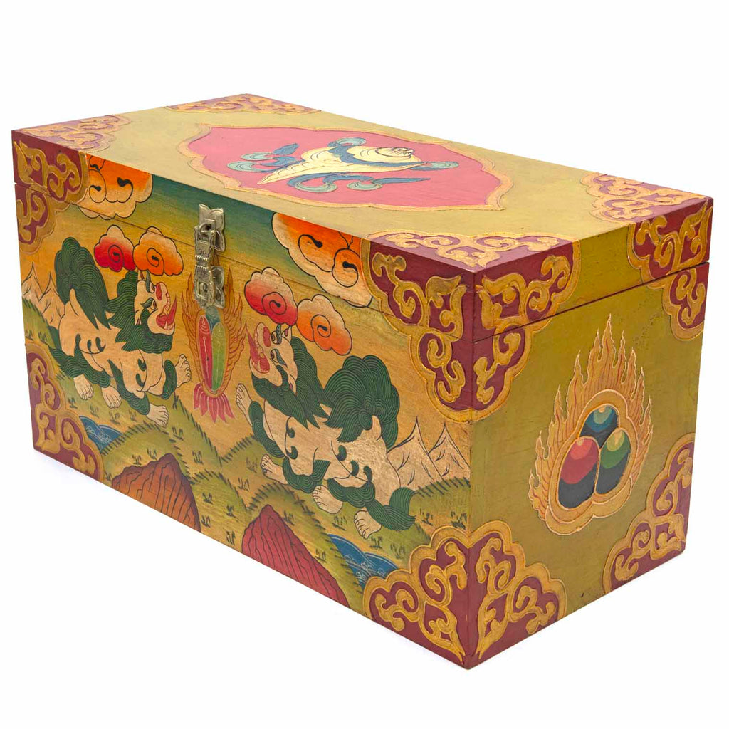 Tibetan Style Wooden Box No.444-Furniture-Siesta Crafts