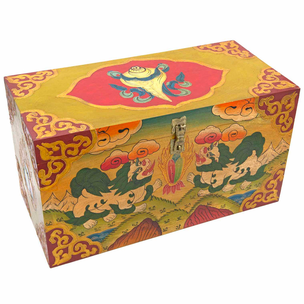 Tibetan Style Wooden Box No.444-Furniture-Siesta Crafts
