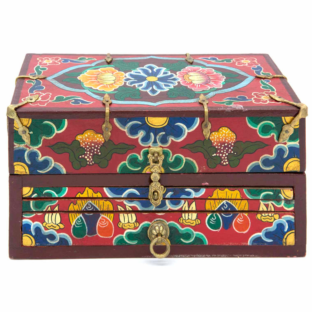 Tibetan Style Travelling Altar Box No.447-Buddhism-Siesta Crafts