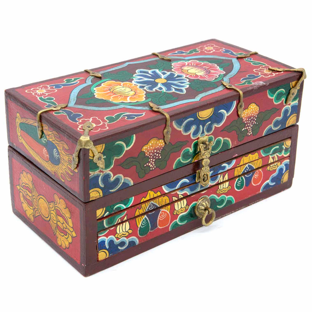 Tibetan Style Travelling Altar Box No.447-Buddhism-Siesta Crafts