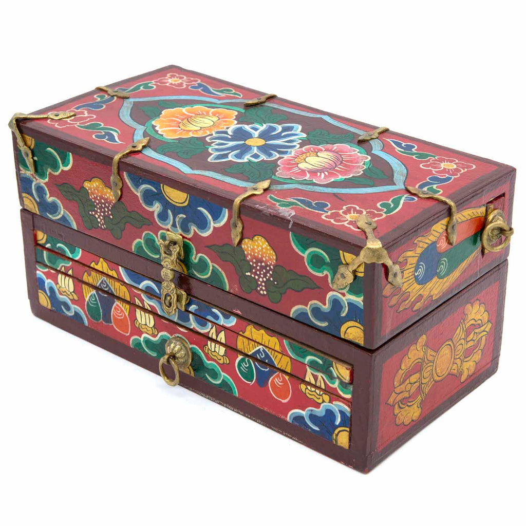Tibetan Style Travelling Altar Box No.447-Buddhism-Siesta Crafts