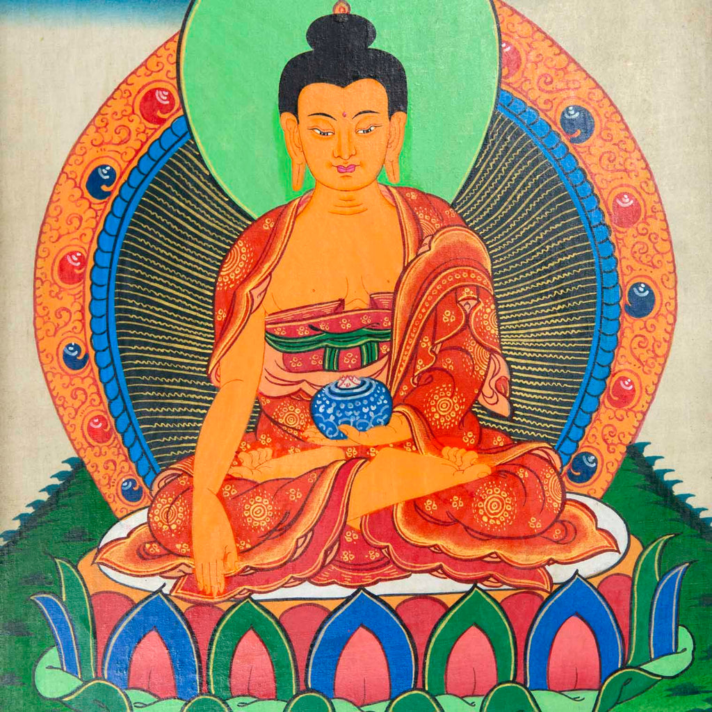 Tibetan Style Painted Thangka Frame No.450-Buddhism-Siesta Crafts