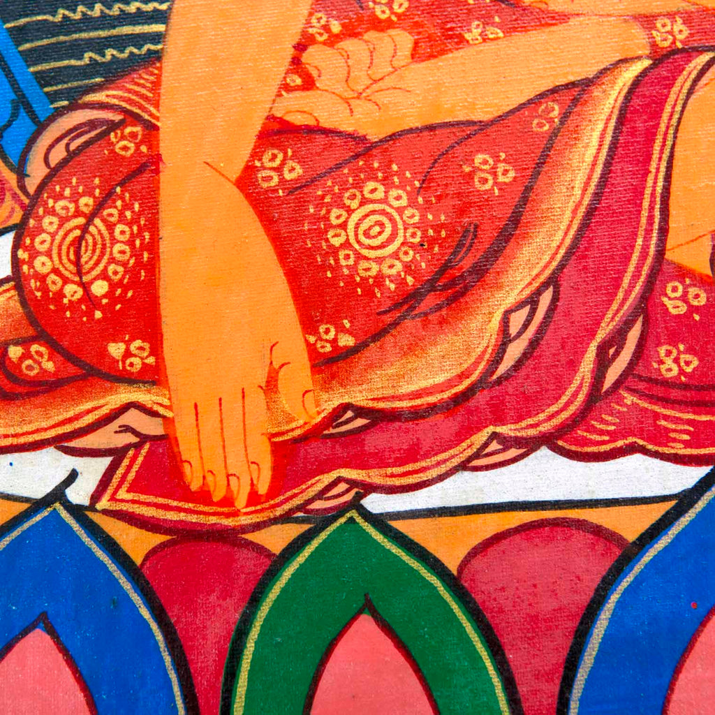 Tibetan Style Painted Thangka Frame No.450-Buddhism-Siesta Crafts