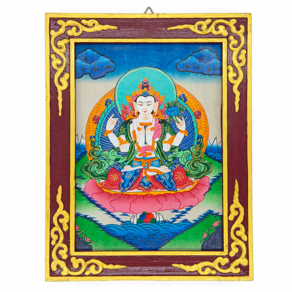 Tibetan Style Painted Thangka Frame-Buddhism-Siesta Crafts