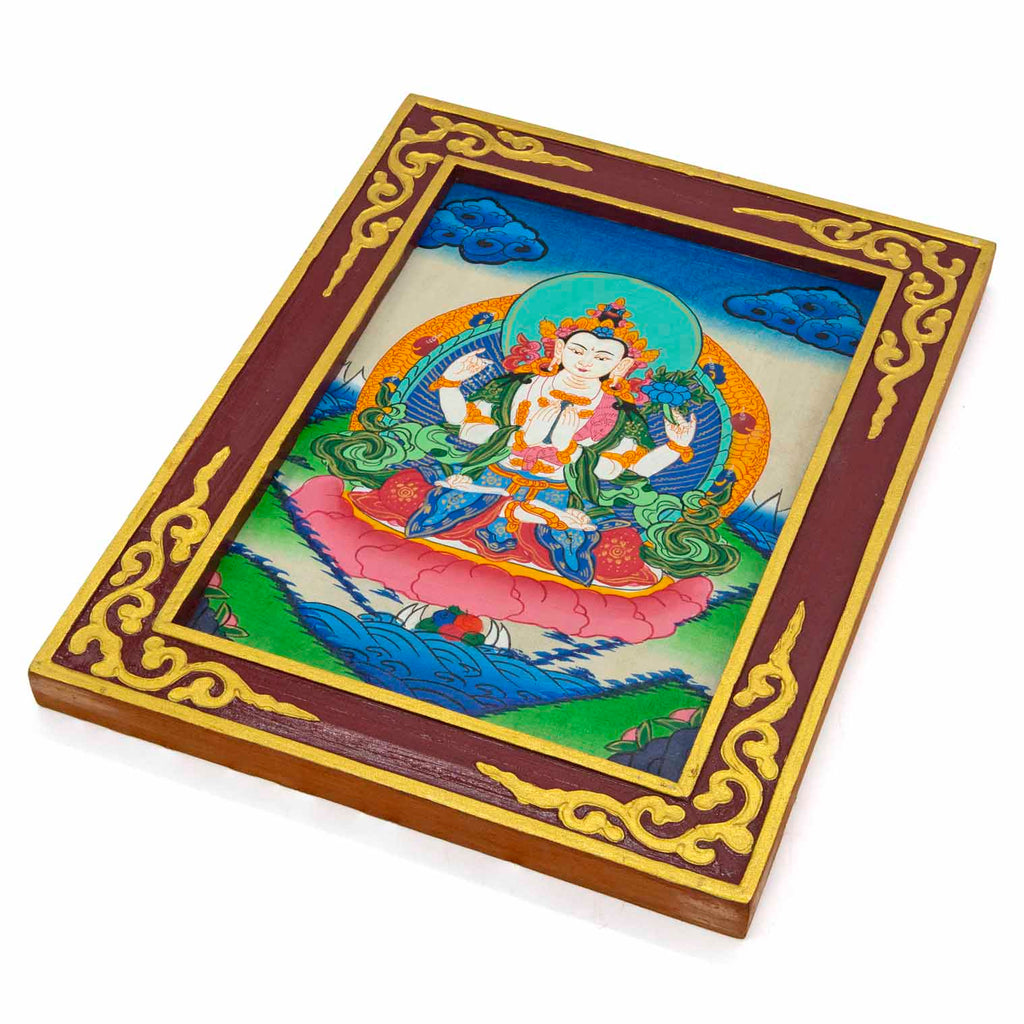 Tibetan Style Painted Thangka Frame-Buddhism-Siesta Crafts