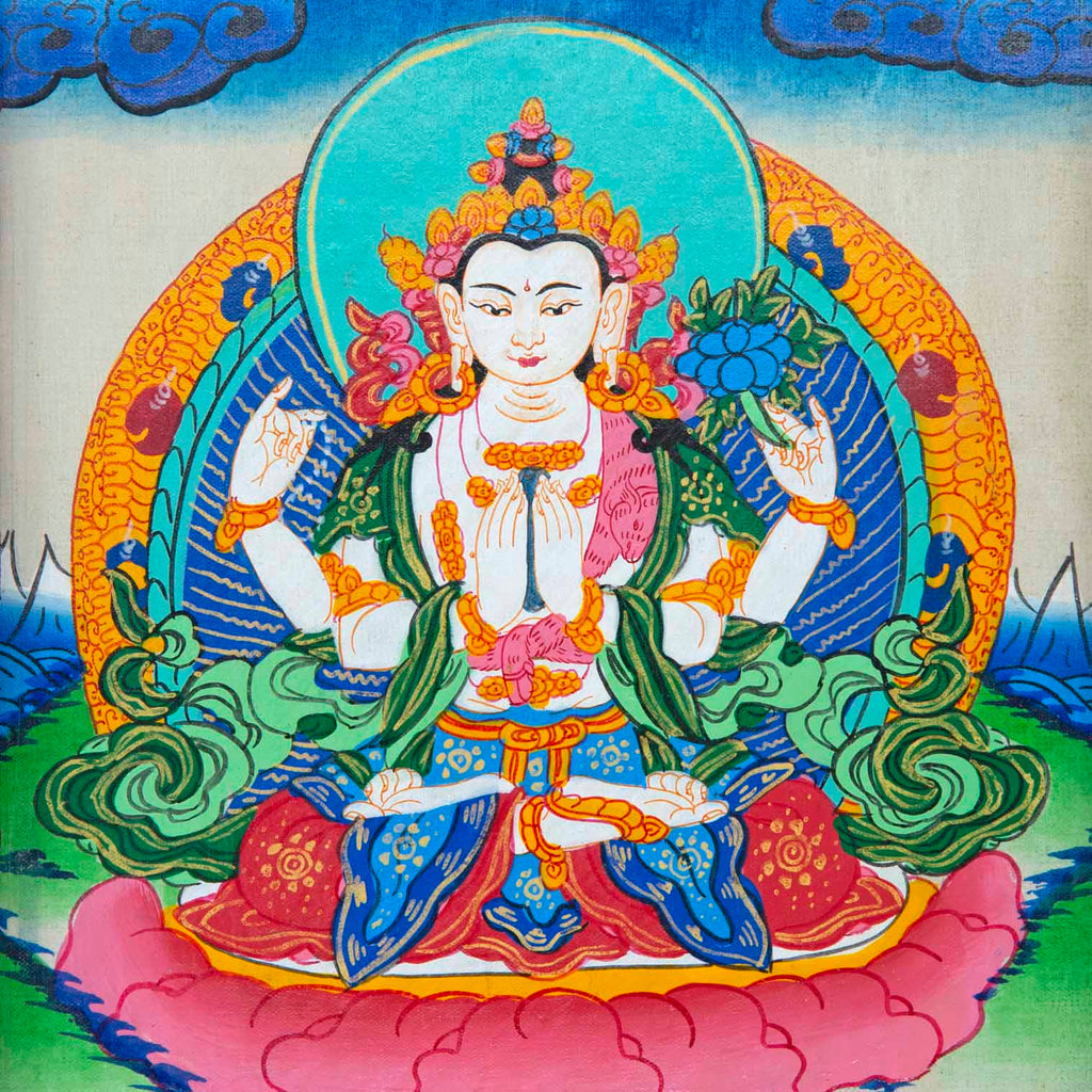 Tibetan Style Painted Thangka Frame-Buddhism-Siesta Crafts