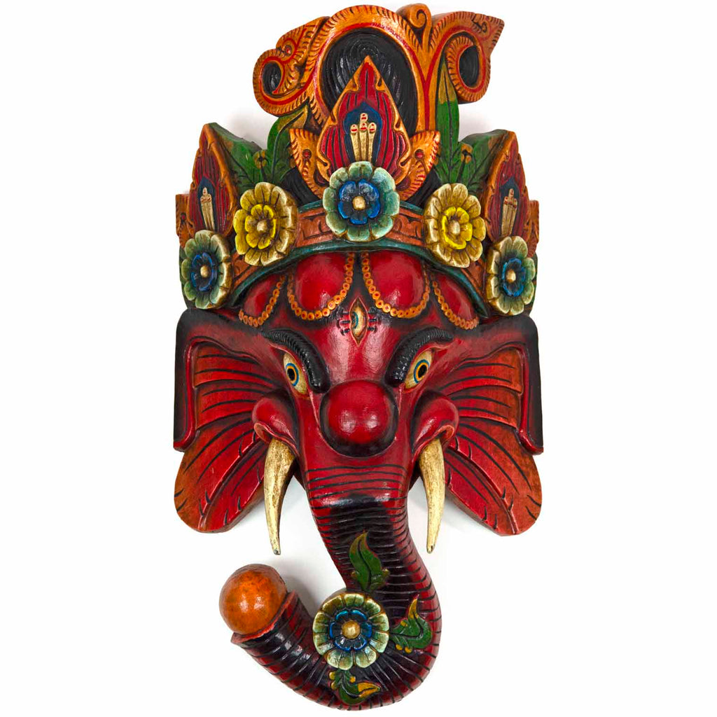 Hand-Carved Nepalese Ganesh Mask-Home Décor-Siesta Crafts