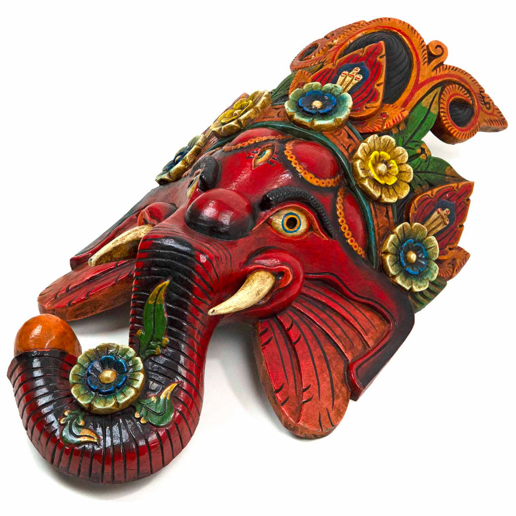 Hand-Carved Nepalese Ganesh Mask-Home Décor-Siesta Crafts