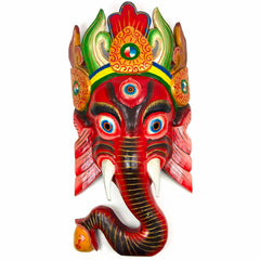 Hand-Carved Nepalese Ganesh Mask-Home Décor-Siesta Crafts