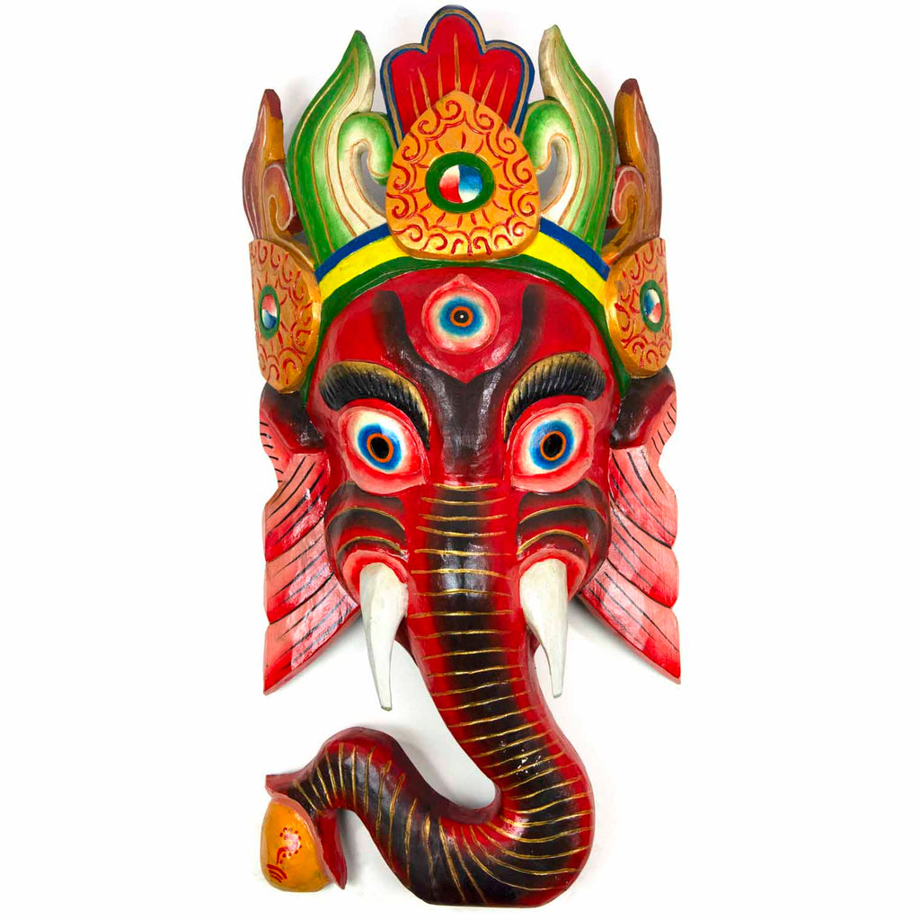 Hand-Carved Nepalese Ganesh Mask-Home Décor-Siesta Crafts