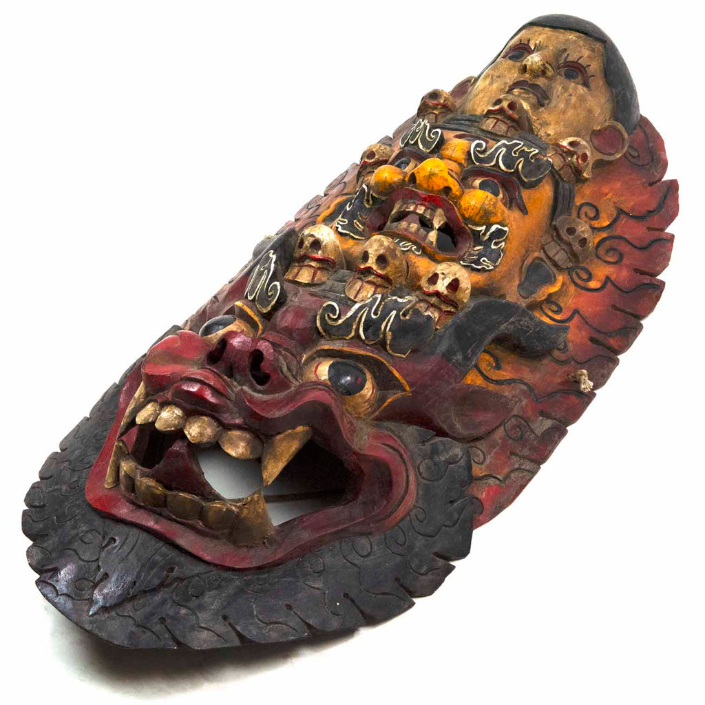 Hand-Carved Nepalese Triple Bhairab Mask-Home Décor-Siesta Crafts