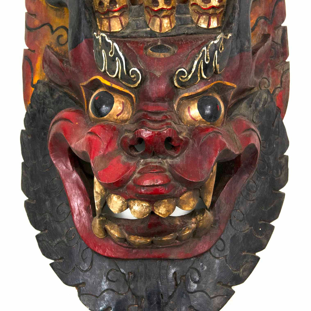 Hand-Carved Nepalese Triple Bhairab Mask-Home Décor-Siesta Crafts
