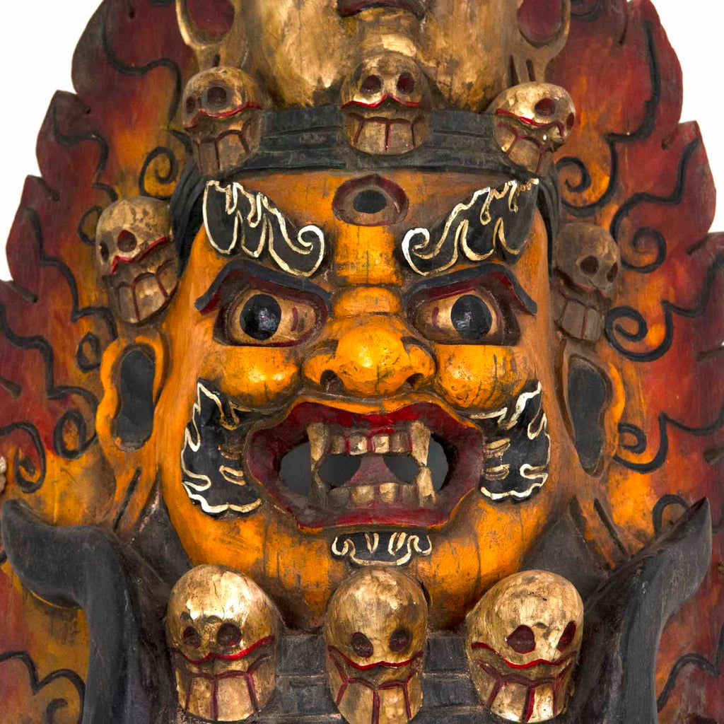 Hand-Carved Nepalese Triple Bhairab Mask-Home Décor-Siesta Crafts