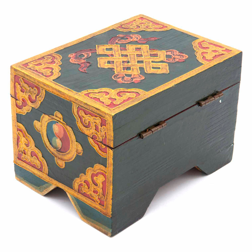 Tibetan Style Wooden Box With Feet-Furniture-Siesta Crafts