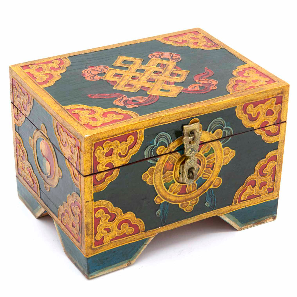 Tibetan Style Wooden Box With Feet-Furniture-Siesta Crafts
