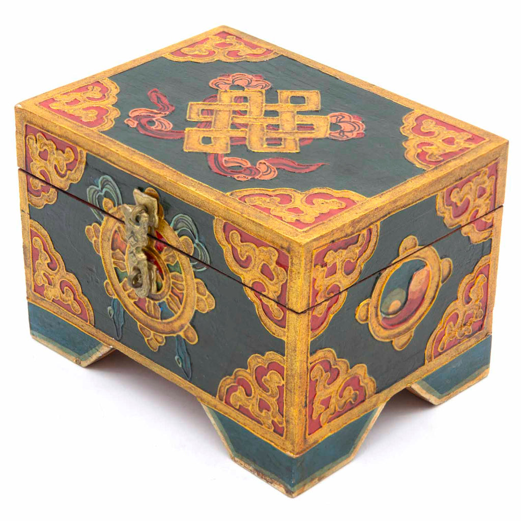 Tibetan Style Wooden Box With Feet-Furniture-Siesta Crafts