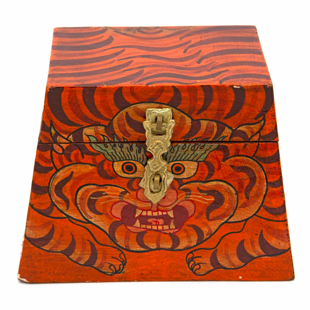 Tibetan Style Tiger Wooden Chest No.465-Furniture-Siesta Crafts