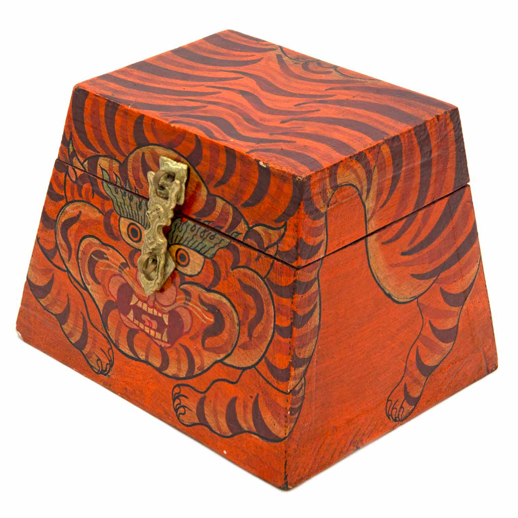 Tibetan Style Tiger Wooden Chest No.465-Furniture-Siesta Crafts