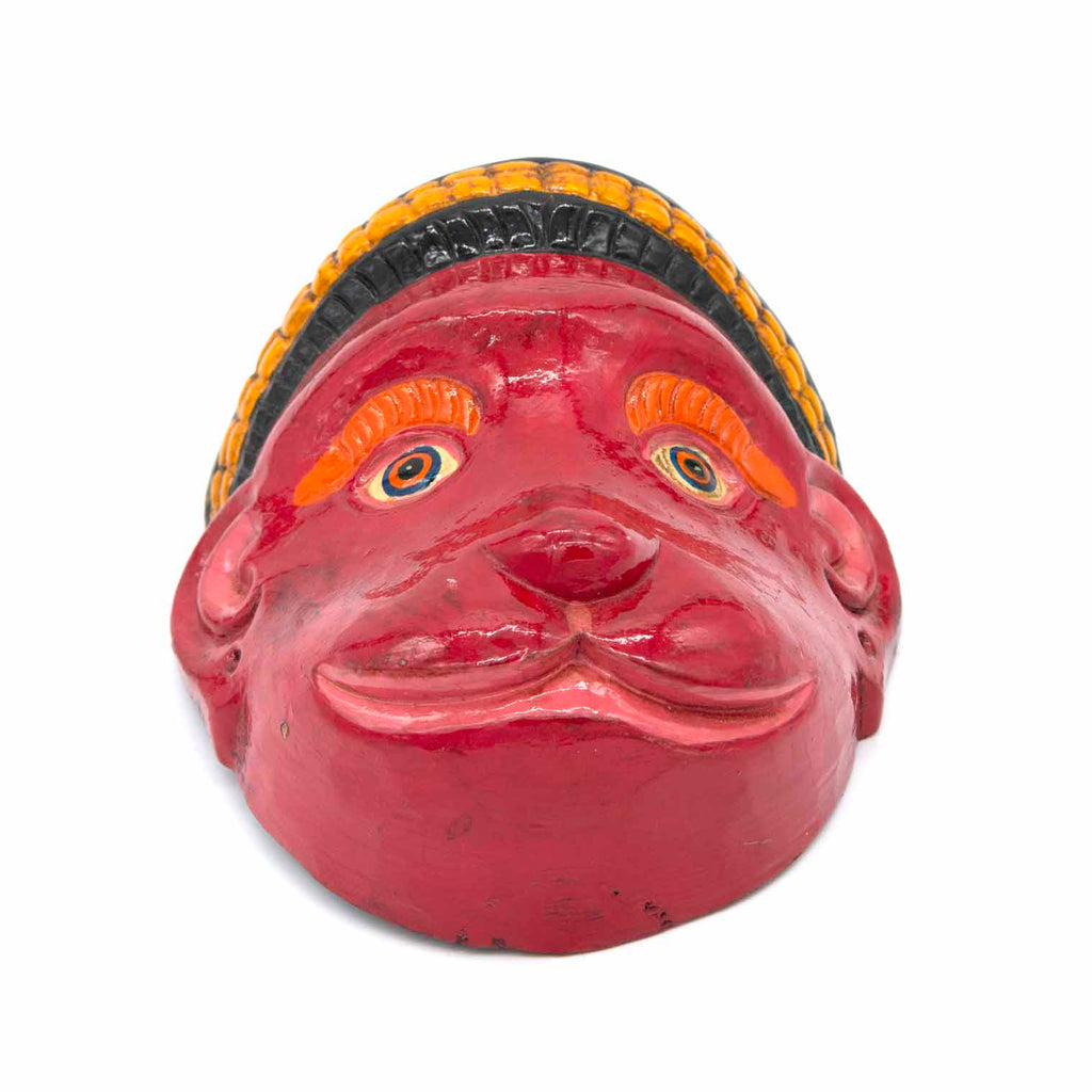 Hand-Carved Nepalese Hanuman with Crown Mask-Home Décor-Siesta Crafts