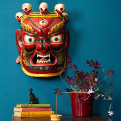 Large Artisan Bhairab Mask No.75-Home Décor-Siesta Crafts