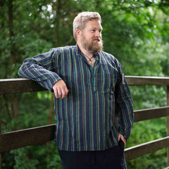 Oversize Stripy Grandad Shirt-Shirts-Siesta Crafts