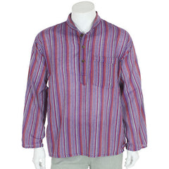 Oversize Stripy Grandad Shirt-Shirts-Siesta Crafts