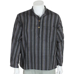 Oversize Stripy Grandad Shirt-Shirts-Siesta Crafts