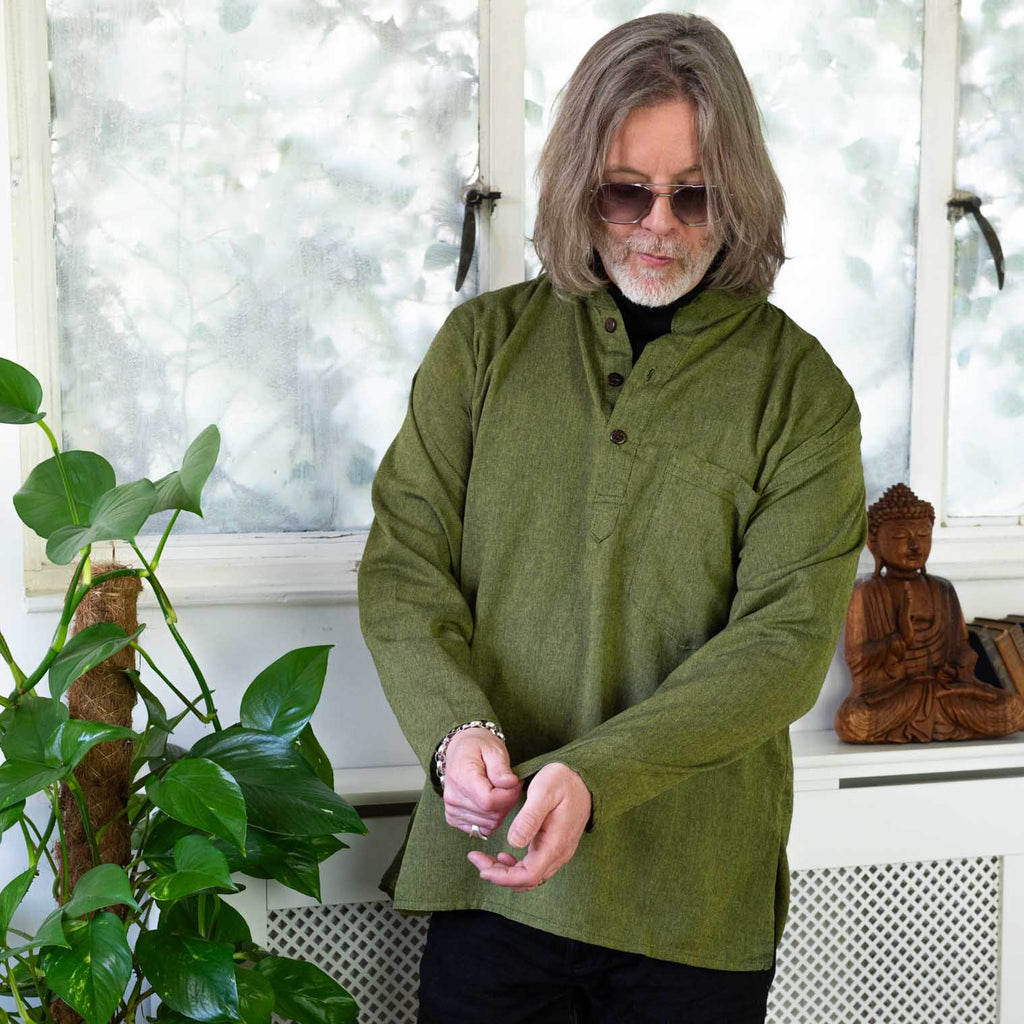 Plain Grandad Shirt-Shirts-Siesta Crafts