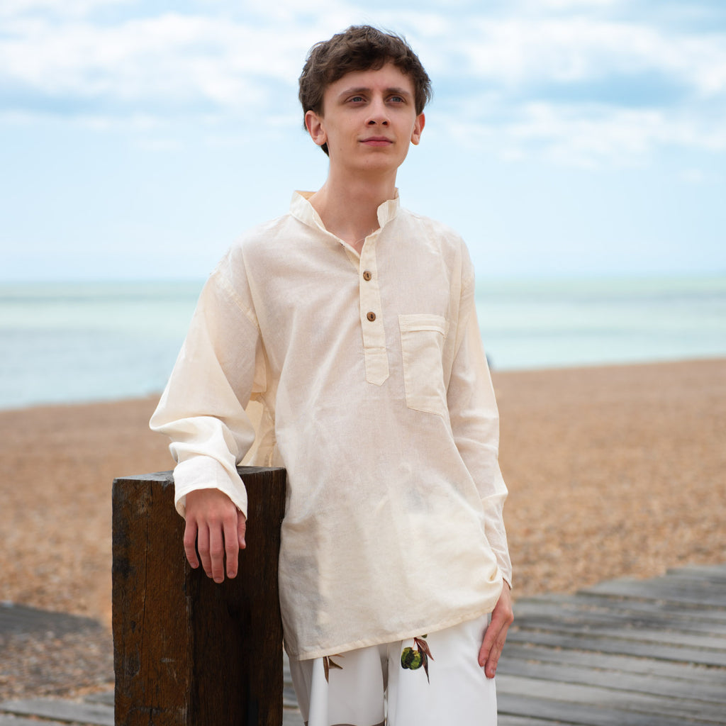 Plain Grandad Shirt-Shirts-Siesta Crafts