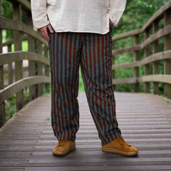 Stripy Cotton Trousers-Trousers-Siesta Crafts
